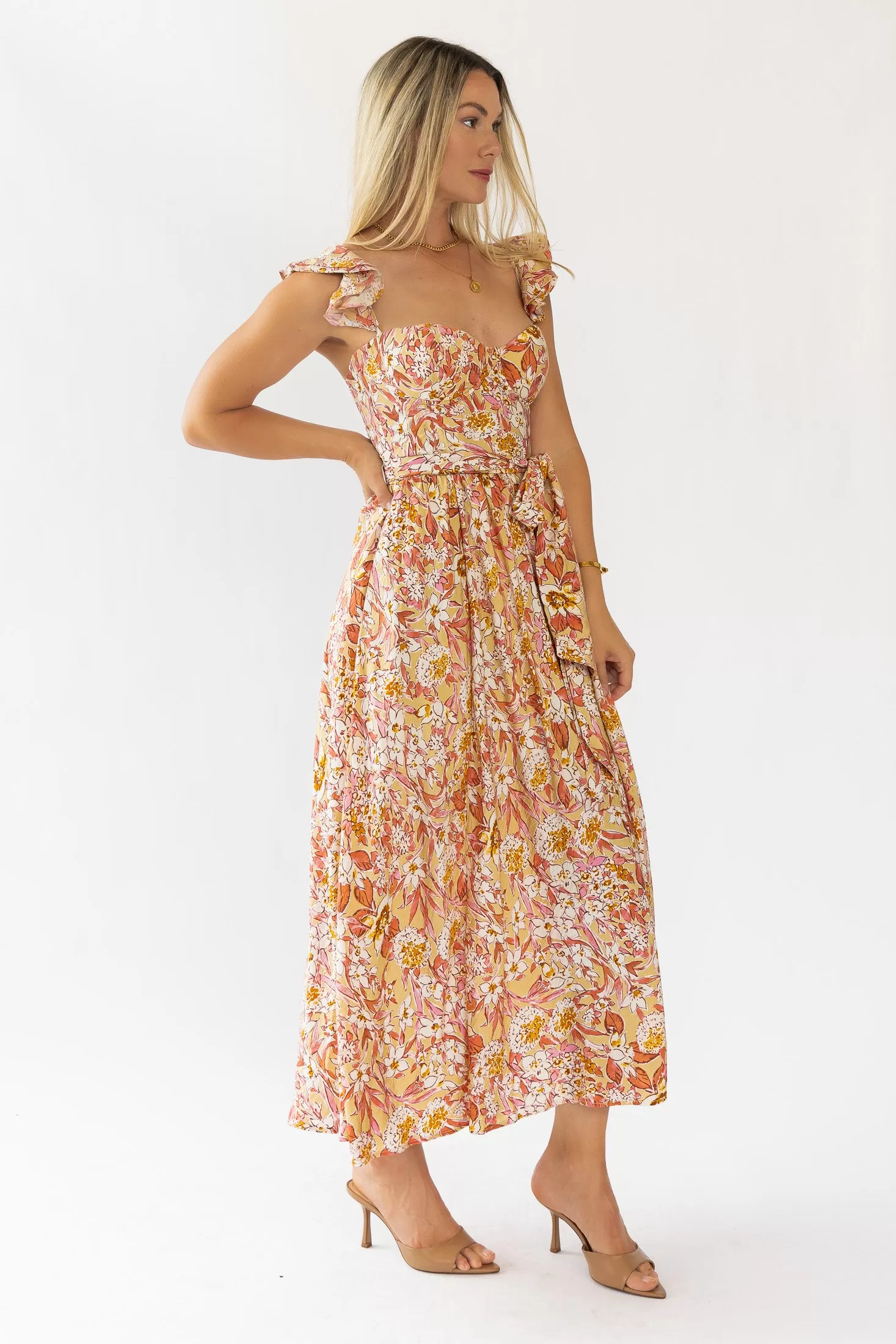 Vara Corset Floral Maxi Dress