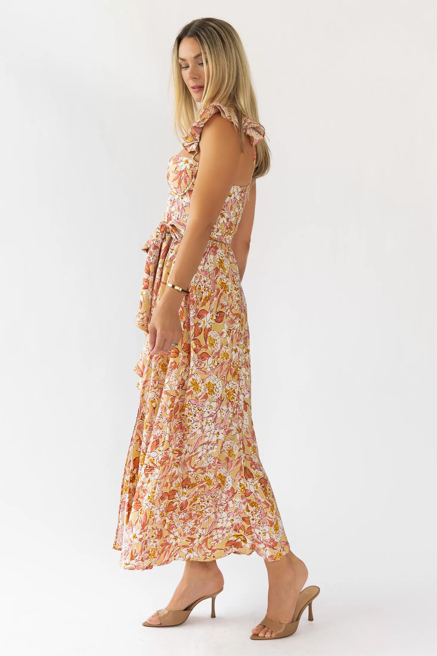 Vara Corset Floral Maxi Dress