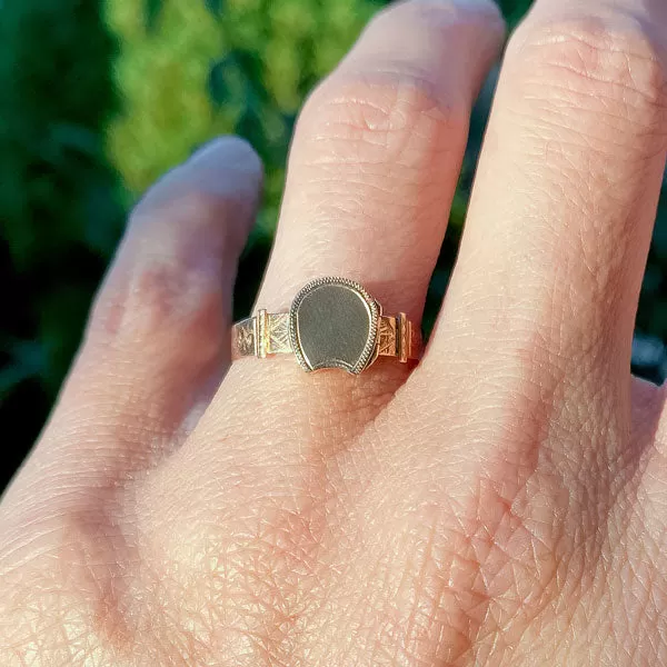 Victorian Horseshoe Locket Ring