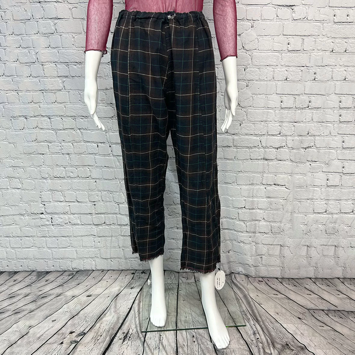 Vivienne Pant in Brown Plaid by Paper Temples