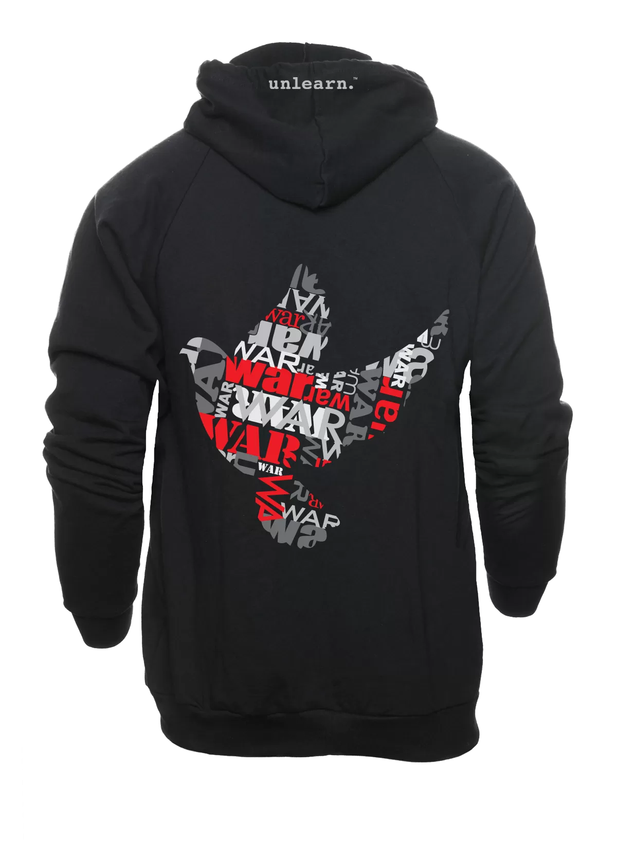 War Dove - Gender Neutral Black Fleece Zipper Hoodie*