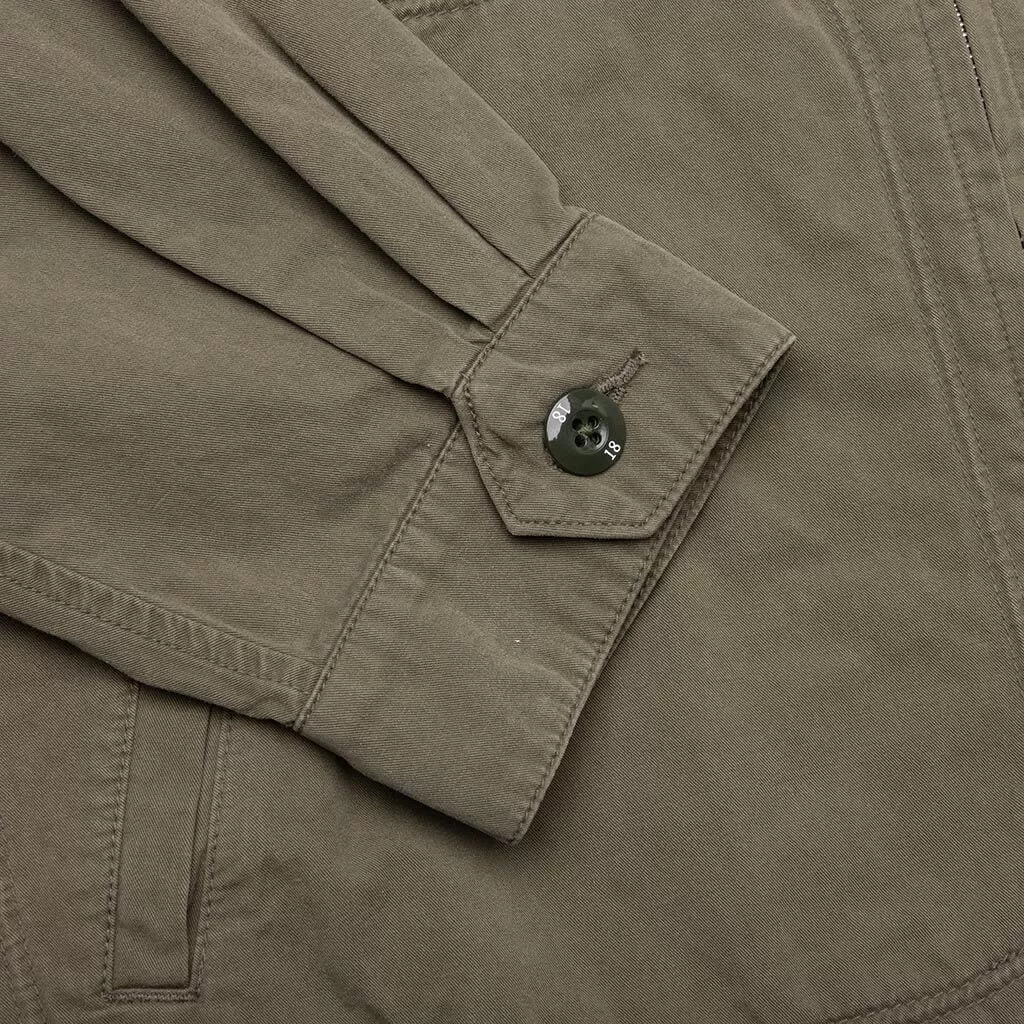 Washed Zip Work Jacket - Olive Drab