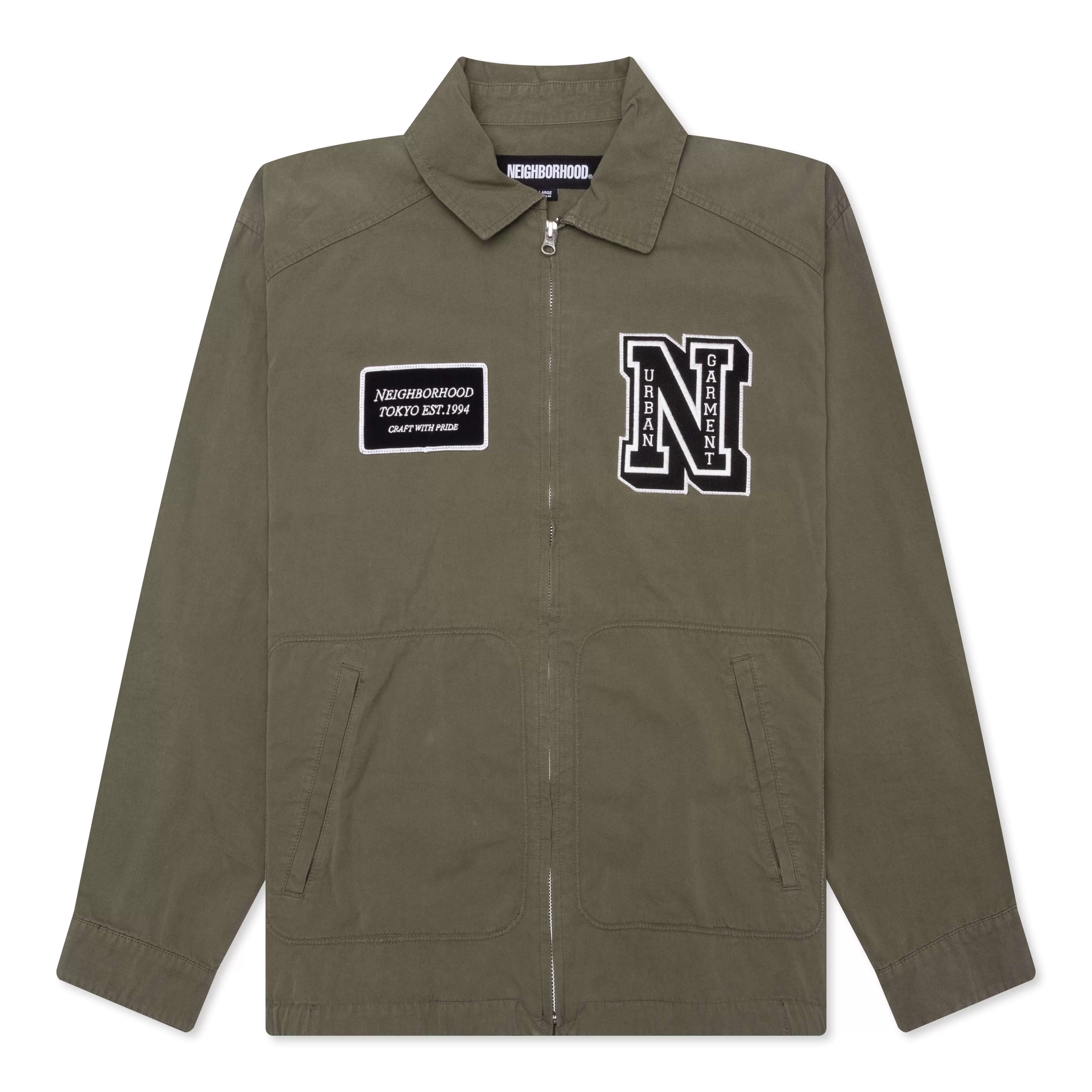 Washed Zip Work Jacket - Olive Drab