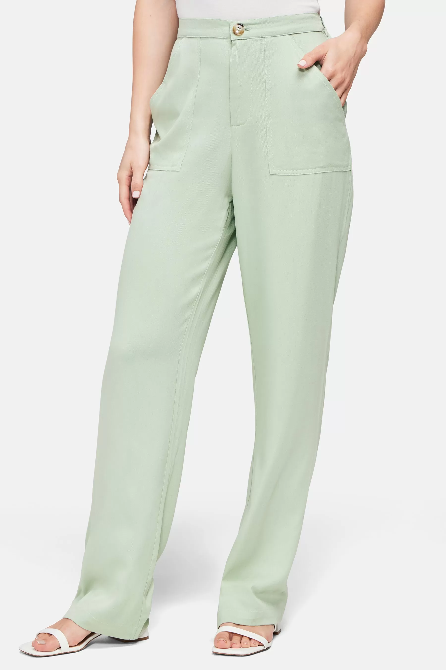 Wide Leg Trouser | Frosty Green