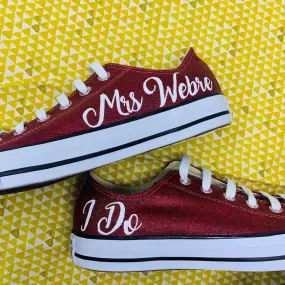 Wine Glitter Wedding Converse