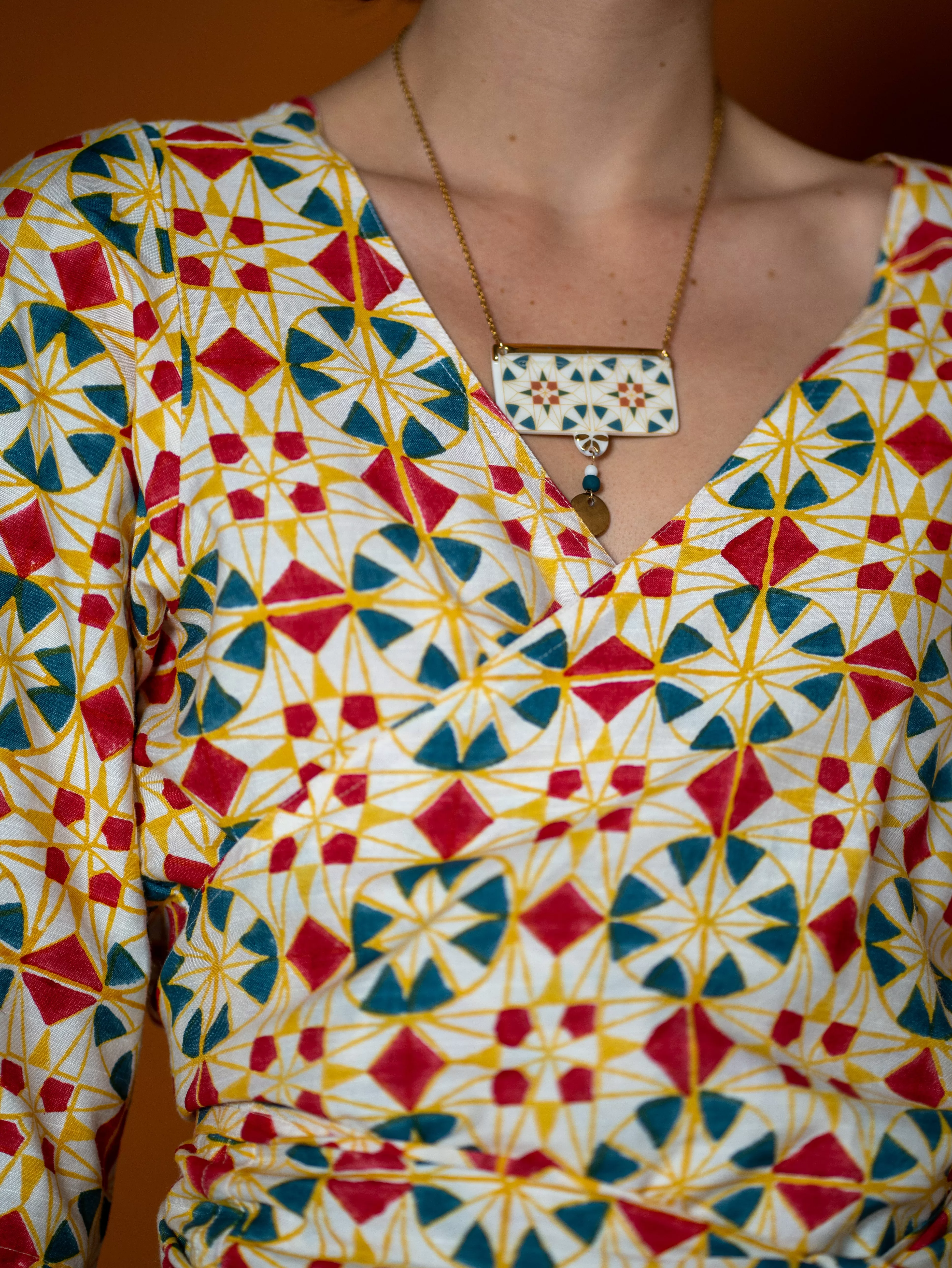 Wrap Shirt - Parcheesi Print