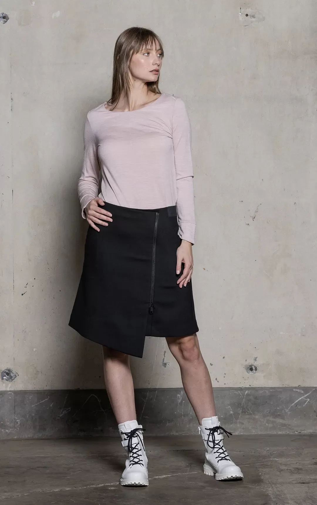 WRAP WOOL BLEND SKIRT - CLEARANCE