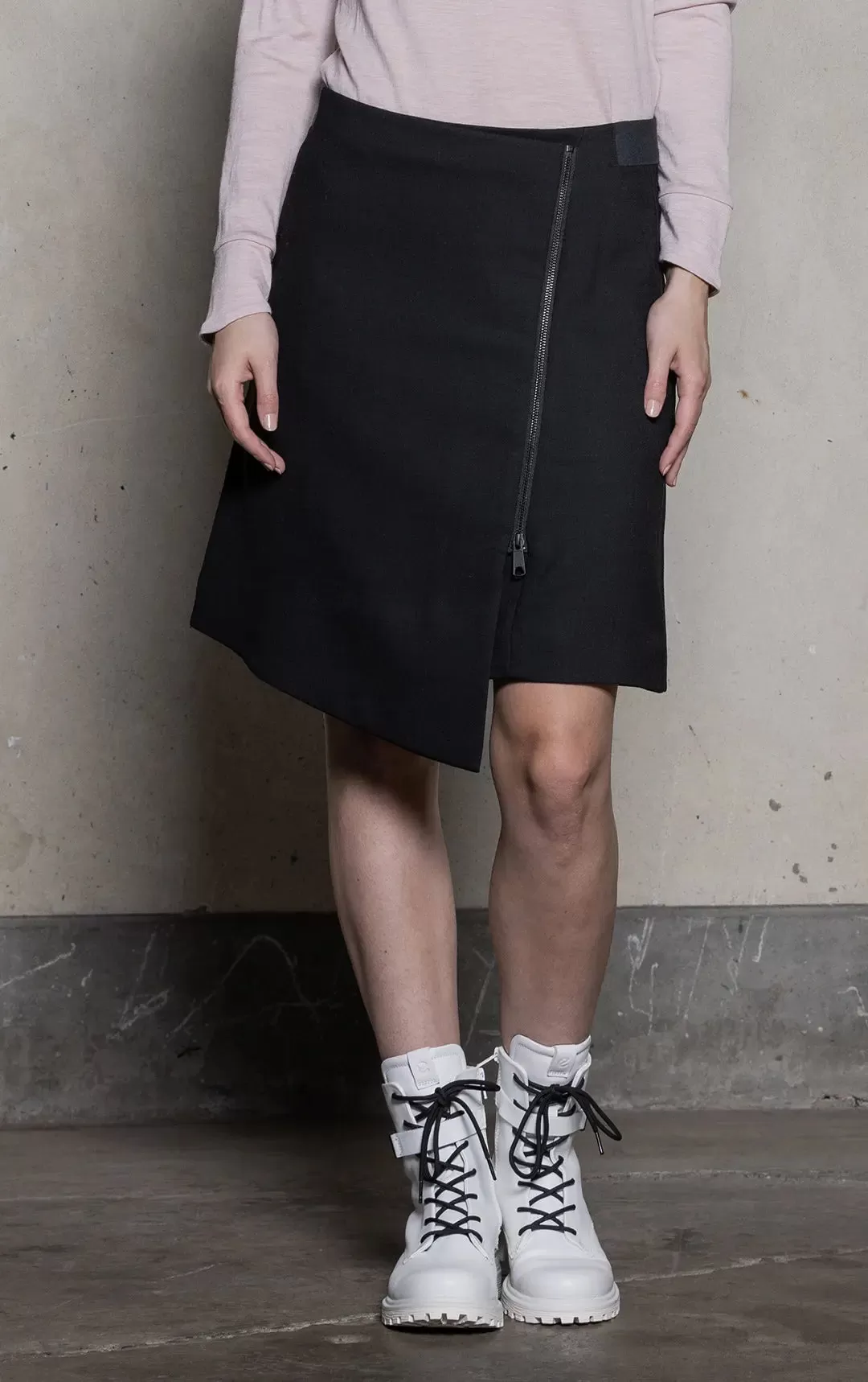 WRAP WOOL BLEND SKIRT - CLEARANCE