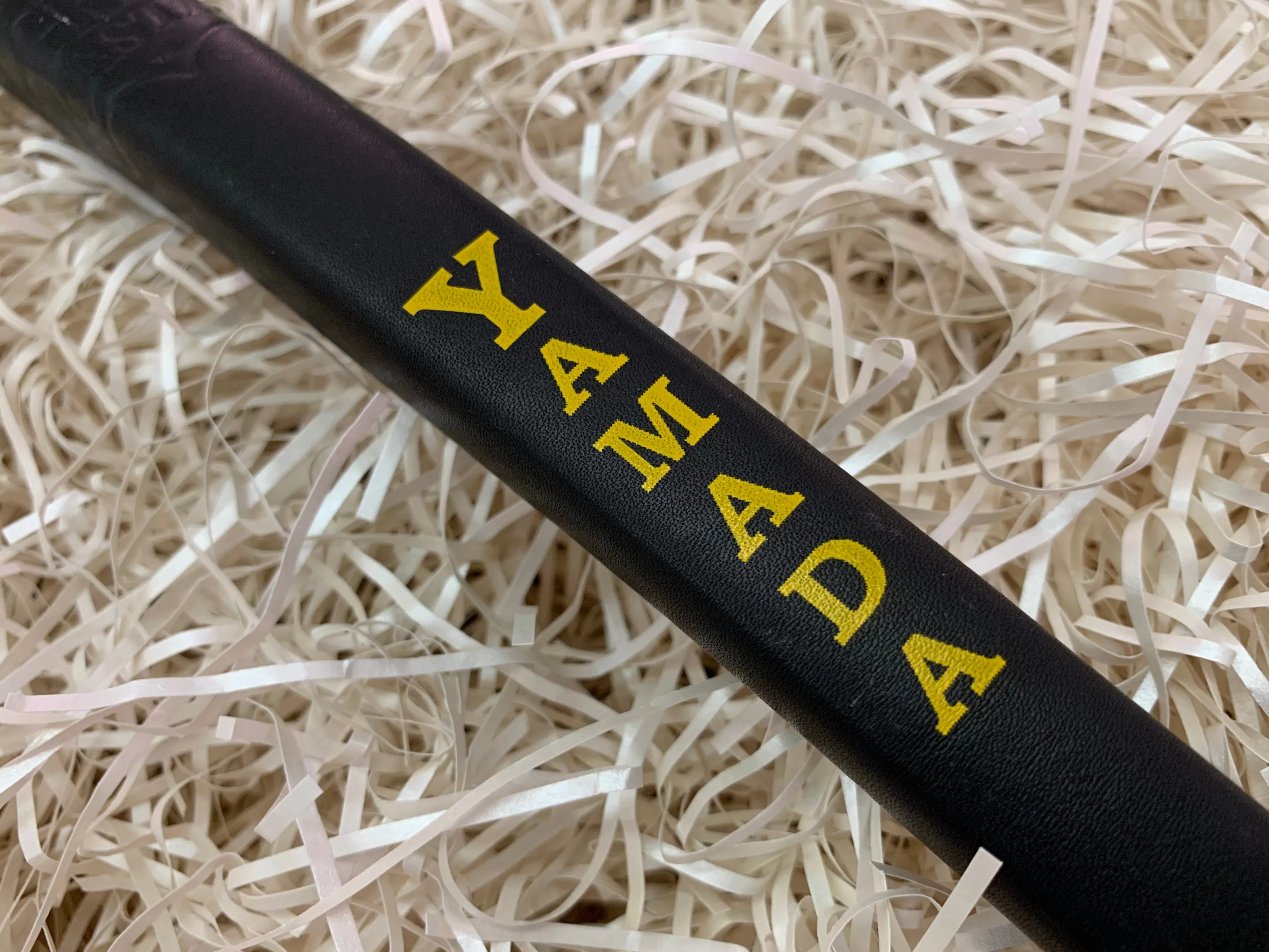 Yamada Putter Grip Leather Standard Size in Black with Yellow Letters