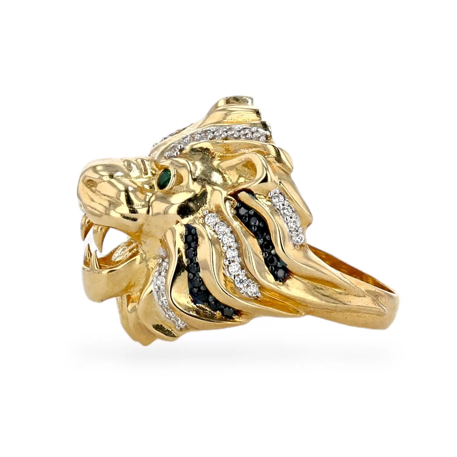 Yellow Gold 10k Lion men ring