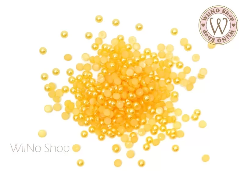 Yellow Half Round Pearl (1.5/2/3mm)