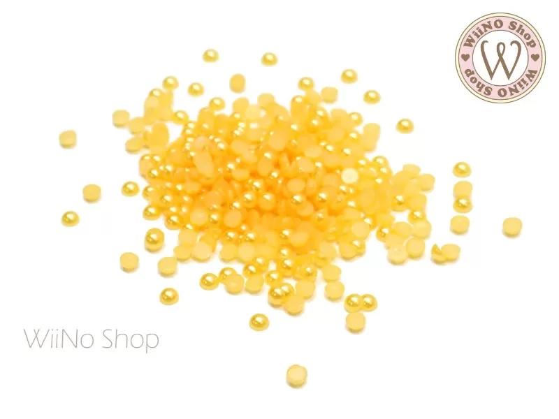 Yellow Half Round Pearl (1.5/2/3mm)