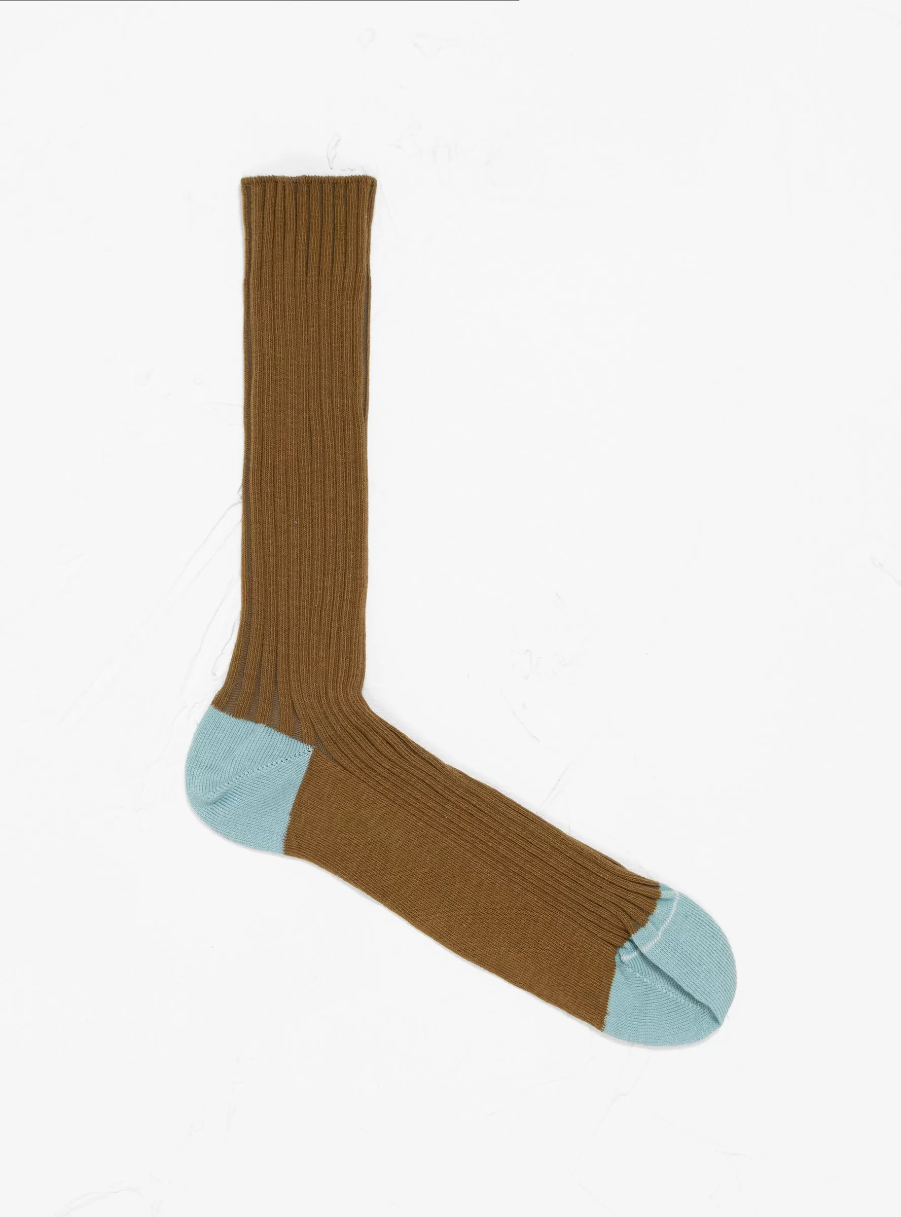 Yvette Socks Tabac Brown & Blue