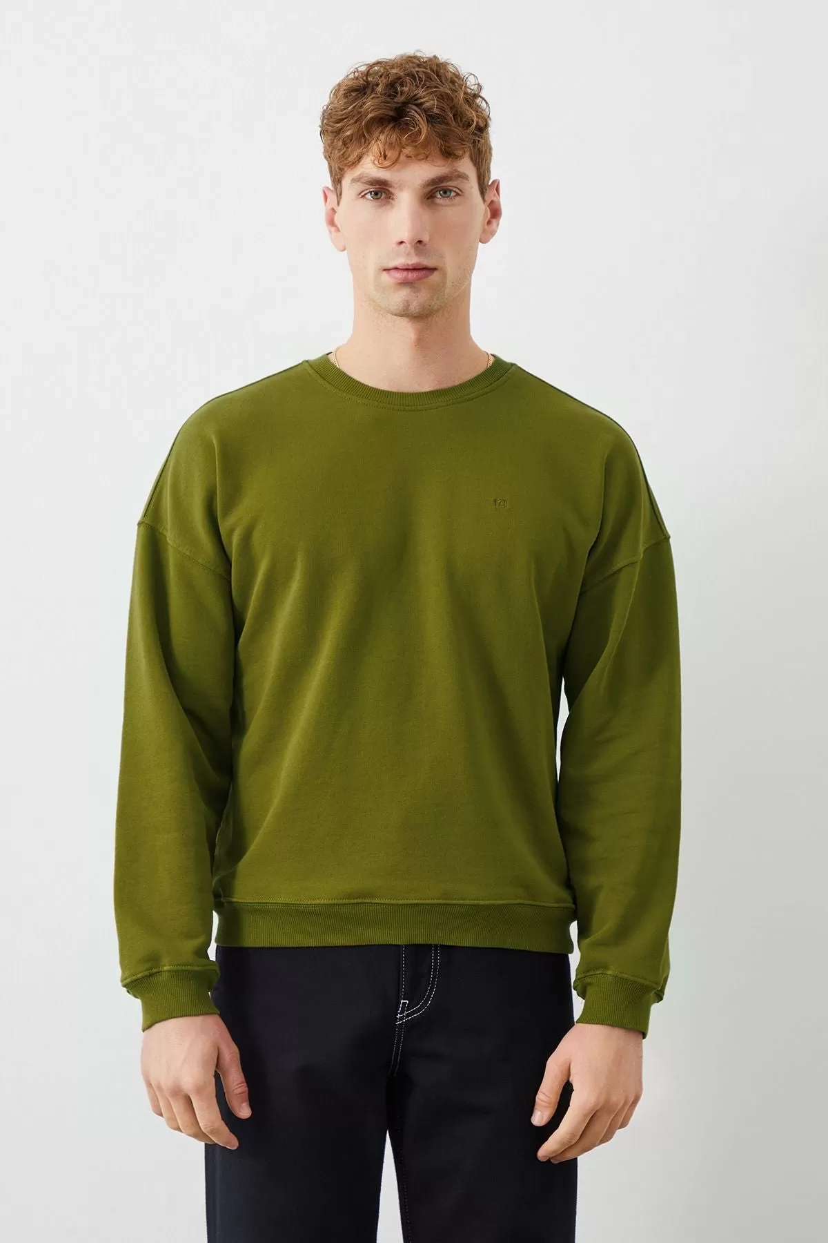 Ziggy Crop Oversize Green Men's Sweatshirt