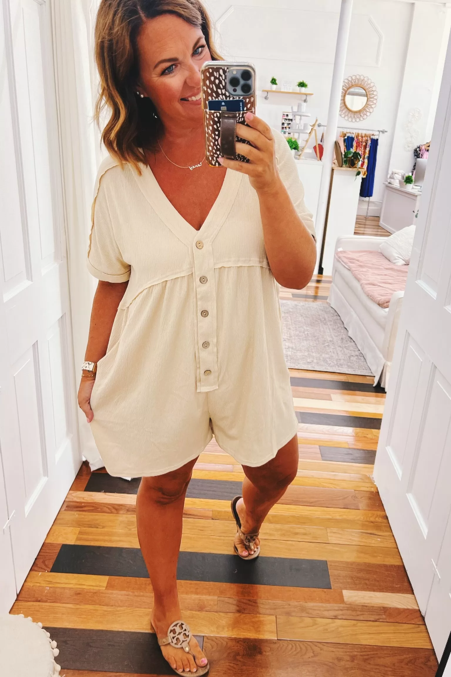 Zoey Loose Romper Beige